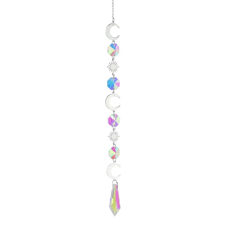 Wind Chime Crystal Light Catcher Ball Ornaments Round Frame Pendant (4) gbfke