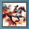 Diamond Painting-DIY Round Part AB Drill Horse Silhouette(45*45CM)