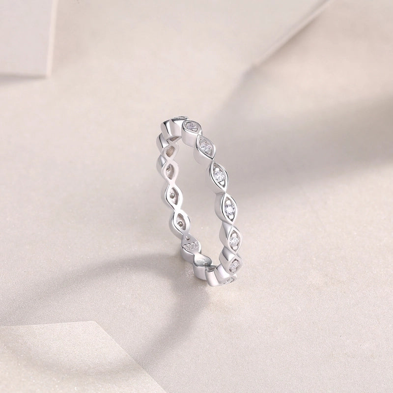 925 Sterling Silver Moissanite Geometric Rings