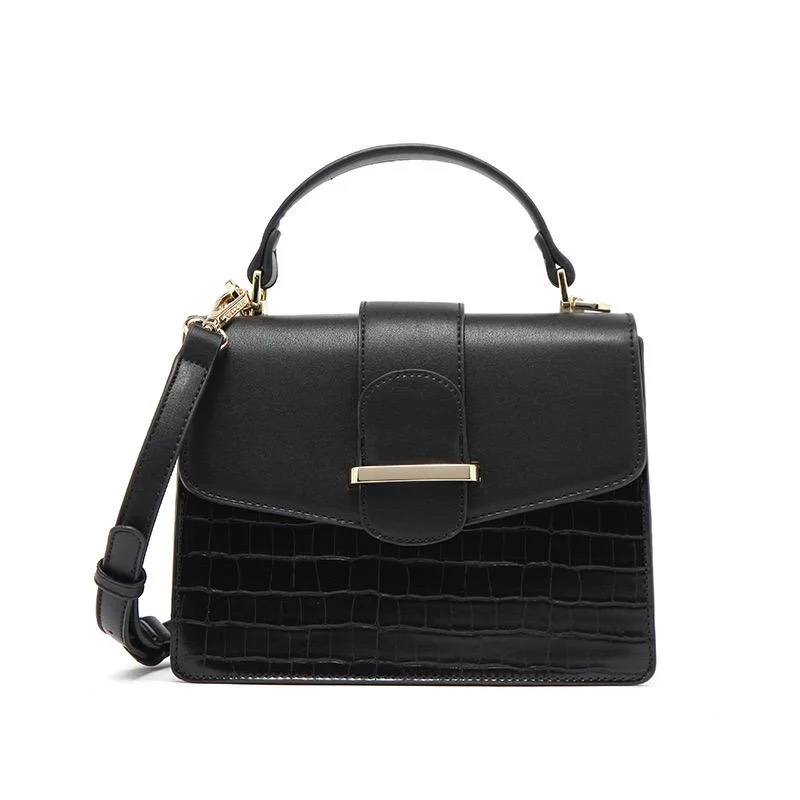 Croc-effect buckled handbag #1006