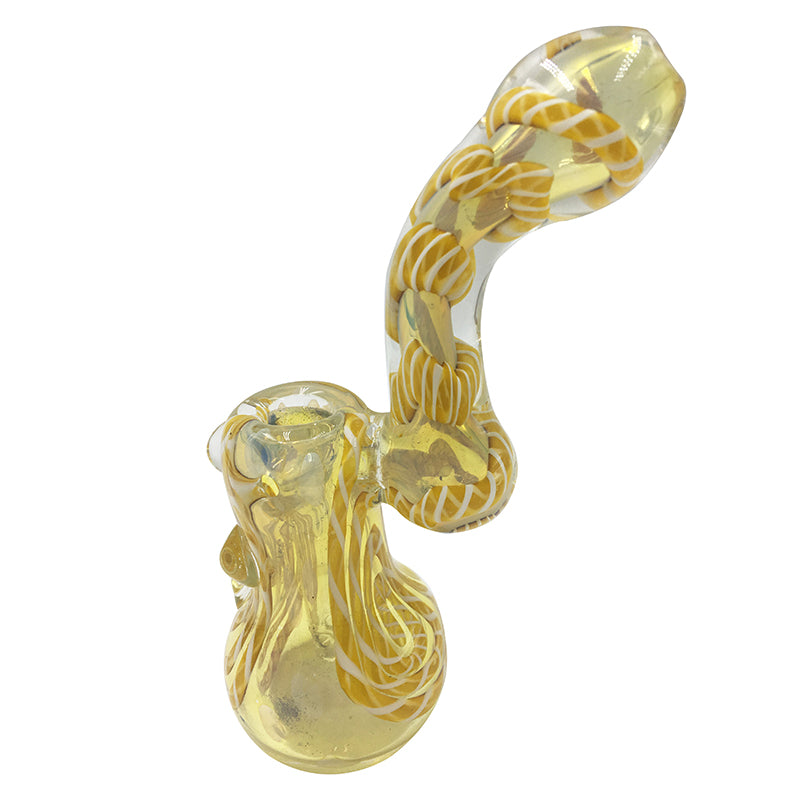 Conventional Hammer Glass Bubbler Smoking Pipe Yellow Color 