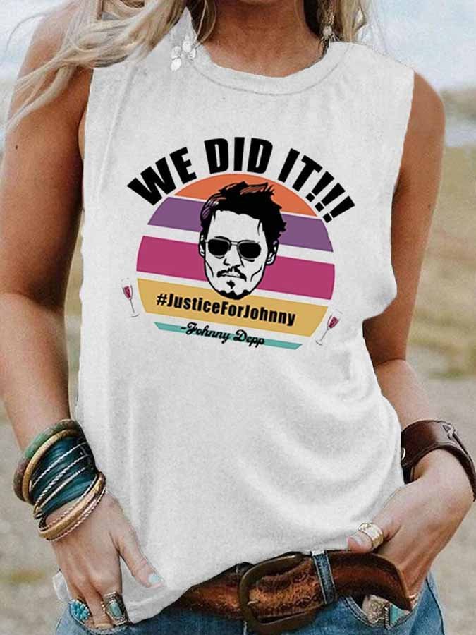 We Did It! Justice For Johnny Print Sleeveless Tank Top