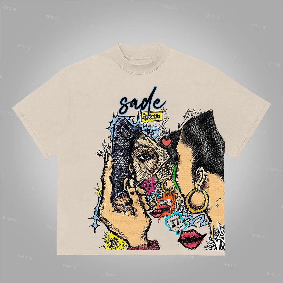 Sopula Vintage Sade Adu Graphic Print Cotton T-Shirt