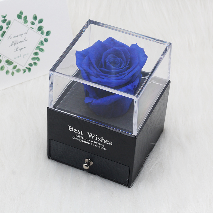Tegooe DuHouse Forever Roses Preserved Real Flowers in Glass Dome Eternal Flower Gift for Her Valentines Day Anniversary B...