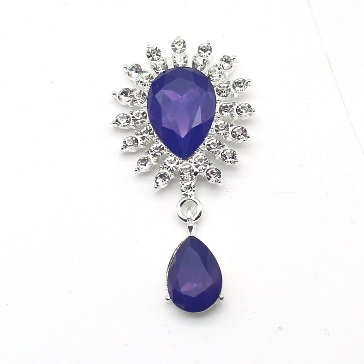 10Pcs/Lot 26*51mm Silver Alloy Waterdrop Hollow Rhinestone Pendant DIY Decoration Accessories
