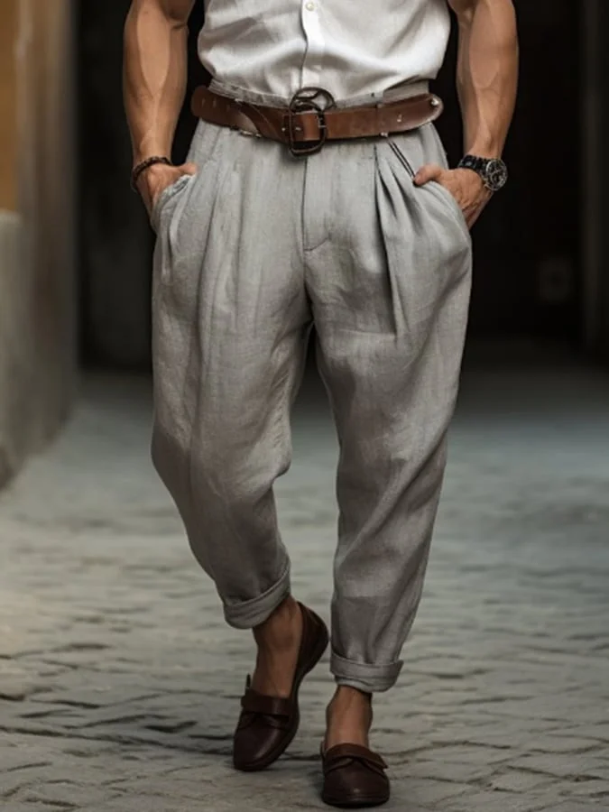 Men's Casual Sports Loose Solid Color Trousers 
