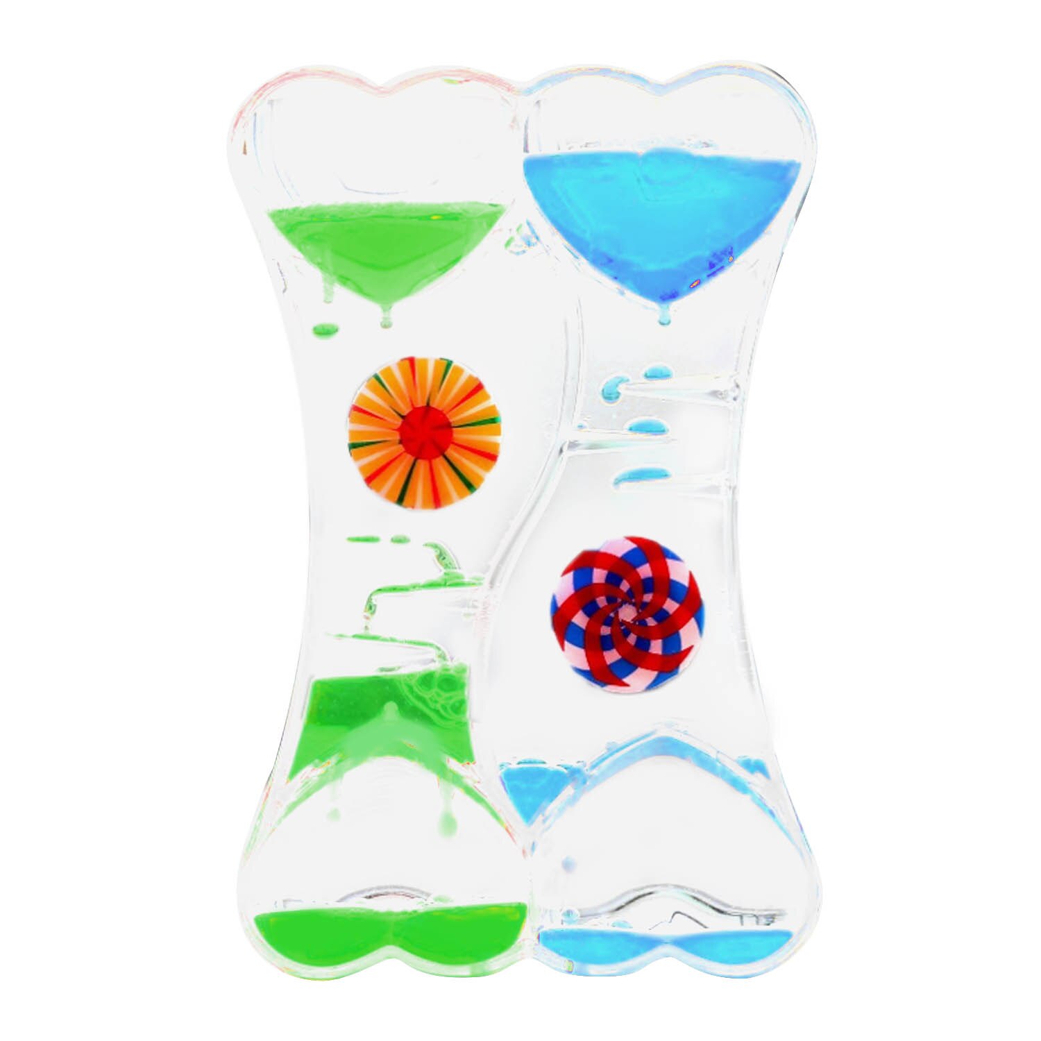 Funny Double Heart Liquid Motion Timer Bubbler Oil Drop Toys for Kids Adults Gift Relieve Stress Desktop Toys | 168DEAL