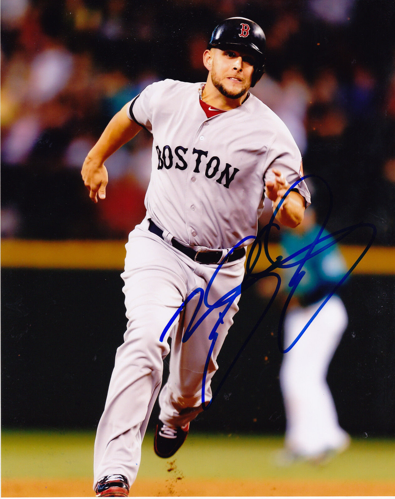 BRANDON SNYDER BOSTON RED SOX ACTION SIGNED 8x10