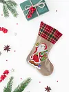 14 Inch Large DIY Linen Diamond Painting Xmas Stocking Hanging Gift Candy Bag Kits(20x35cm)