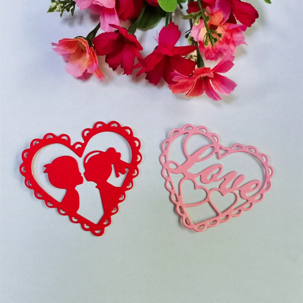 Valentine Wedding Hearts Love Metal Cutting Die for DIY Scrapbooking Album Cards Paper Crafts Diecuts Embossing Template