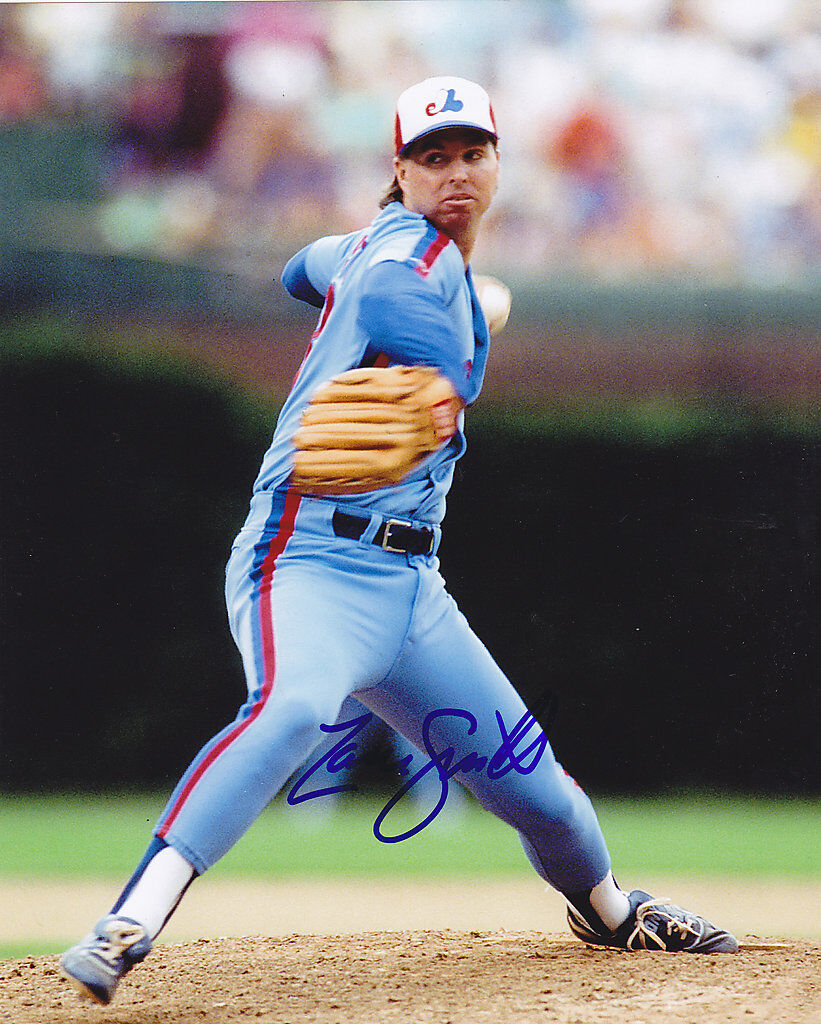 ZANE SMITH MONTREAL EXPOS ACTION SIGNED 8x10