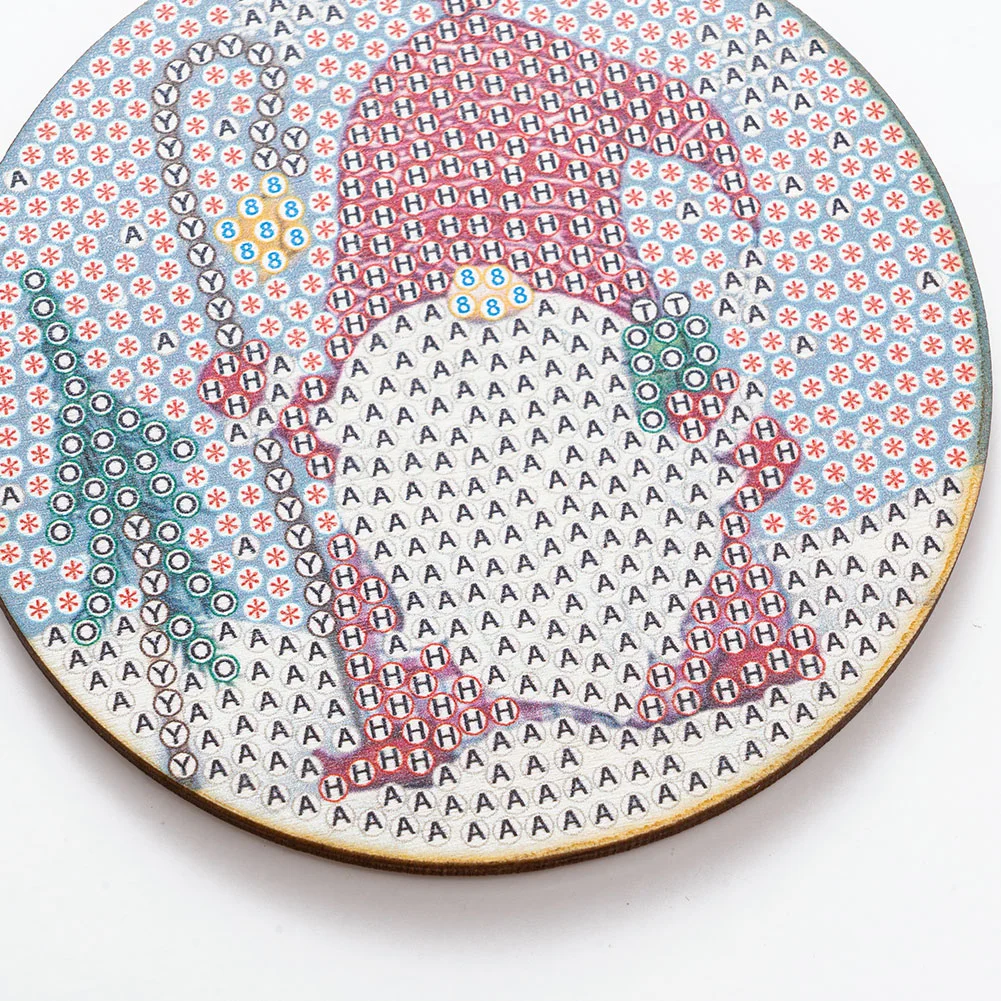 6pcs DIY Point Drill Coaster Christmas Style with Mat Shelf Kits(Wooden)