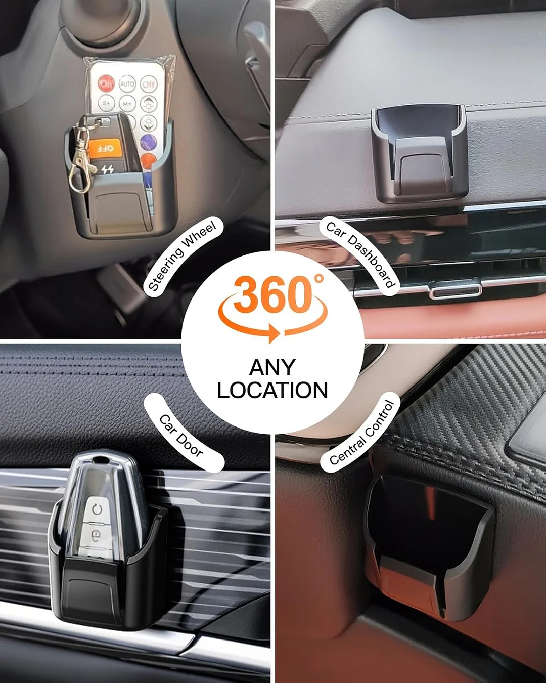 Car dashboard key and card storage holder