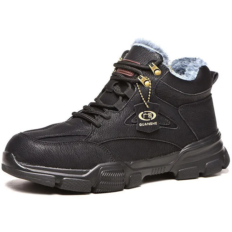 Men's Safety Work Shoes Steel Toe Kevlar Puncture-Proof Anti-Smashing  Men Ankle Boots Protective Sneakers Casual Leather Shoes
