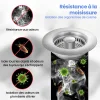 Filtre de vidange d'&eacute;vier de cuisine 3 en 1 en acier inoxydable anti-obstruction