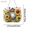 DIY Sunflower House Diamond Painting Pendant (Double-Sided)