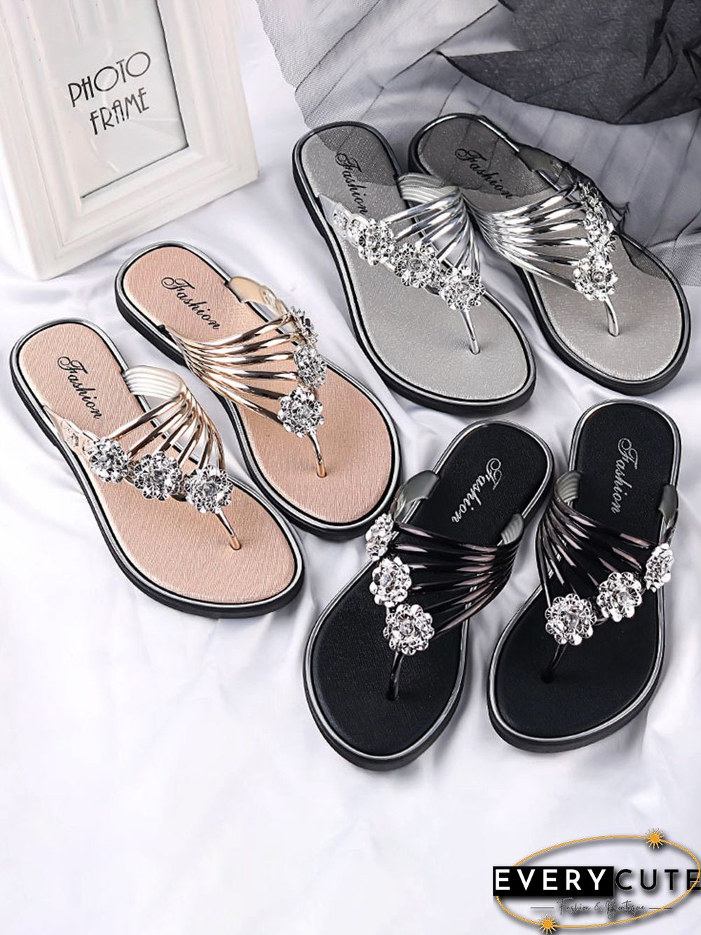 Women's Diamond Flat Thong Sandals