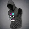Men's Street-Style Printed Sleeveless Hooded Tank Top by Inlyline