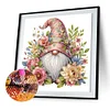 >SALE<5 D DIY Partial Special Shaped Drill Diamond Painting Flower Gnome Art 30x30cm