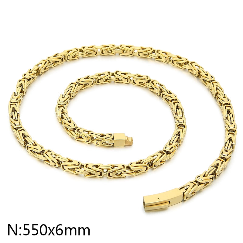 Jewelry Hip-Hop Geometric 304 Stainless Steel 18K Gold Plated Necklace
