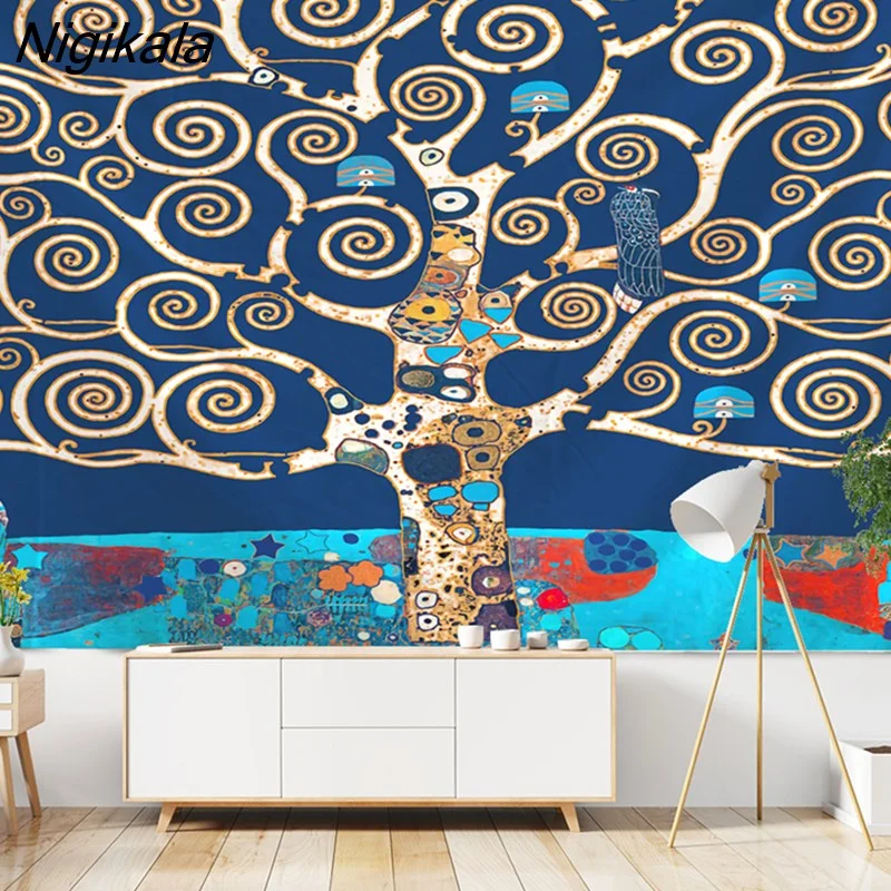Nigikala Tree of Life Wall Hanging Tapestry Boho Art Deco Blanket Curtains Hanging at Home Bedroom Living Room Decor