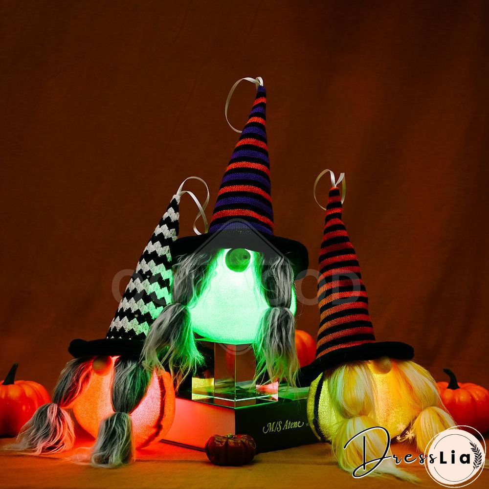 Halloween Gnome Hanging With Lights For Holiday Decoration