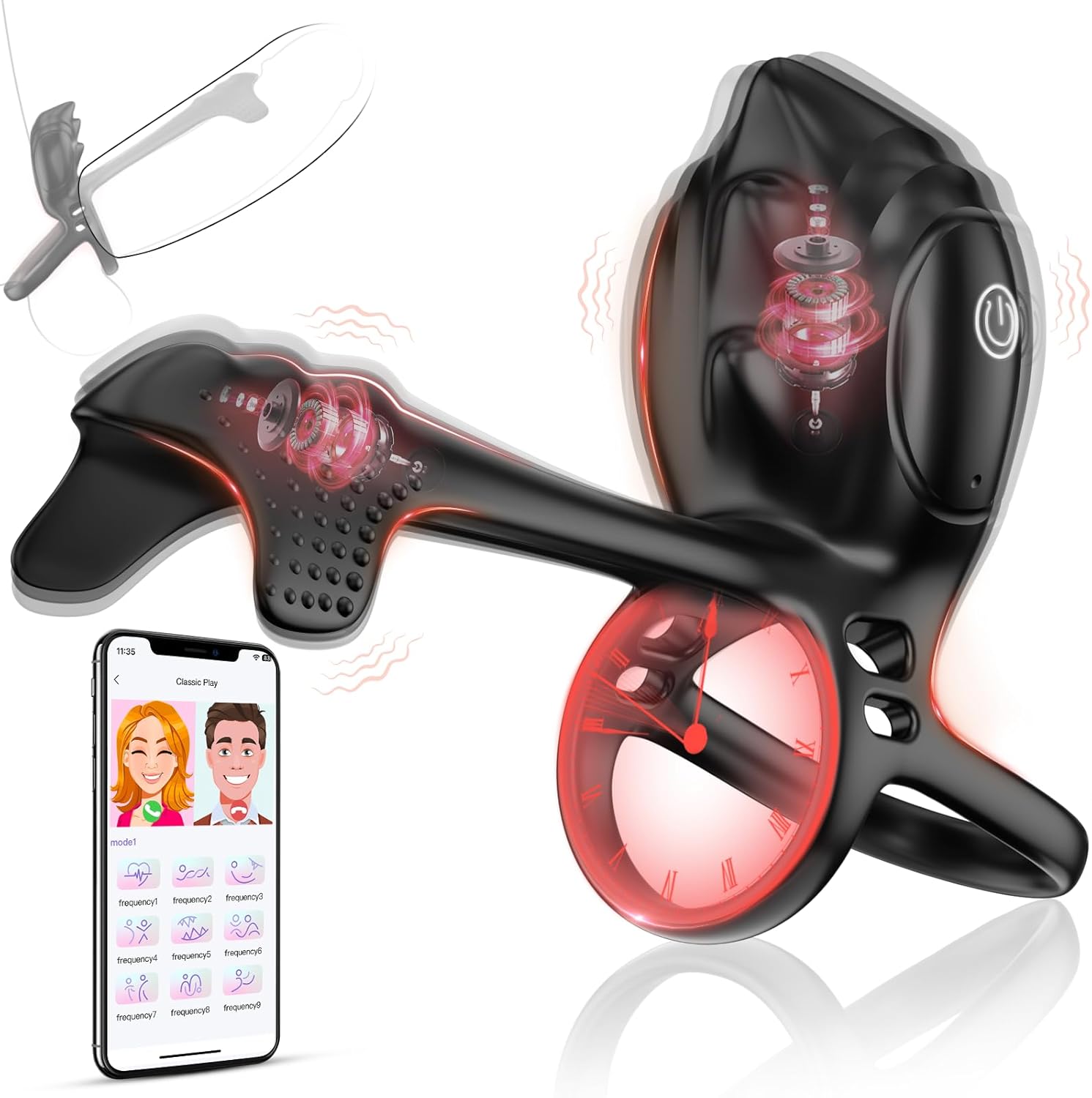 Vibrating Cock Ring Couples Sex Toys Clitoral & G-spot Vibrator - Rose Toy