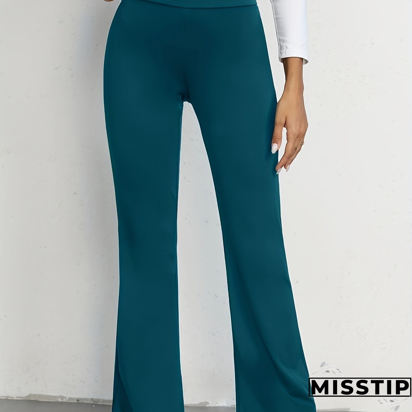 Women's Casual Pant High Waisted Flare Pant Workout Solid Pant