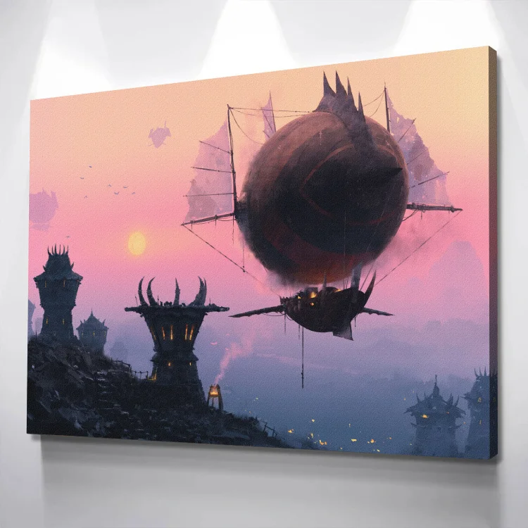World of Warcraft Zeppelin Tower Canvas Wall Art - Design Wall Art
