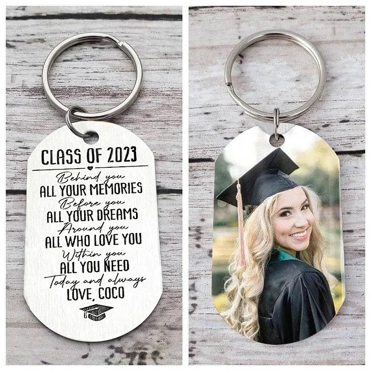 Class of 2023 Keyring Gifts Personalized Photo Graduation Keychain