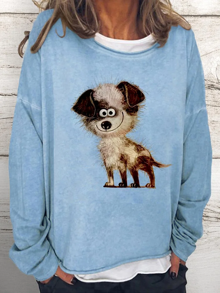 silly dog Women Loose Sweatshirt-0024247