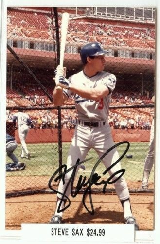 Steve Sax Signed 4 X 6 Photo Poster painting Auto Autograph Dodgers