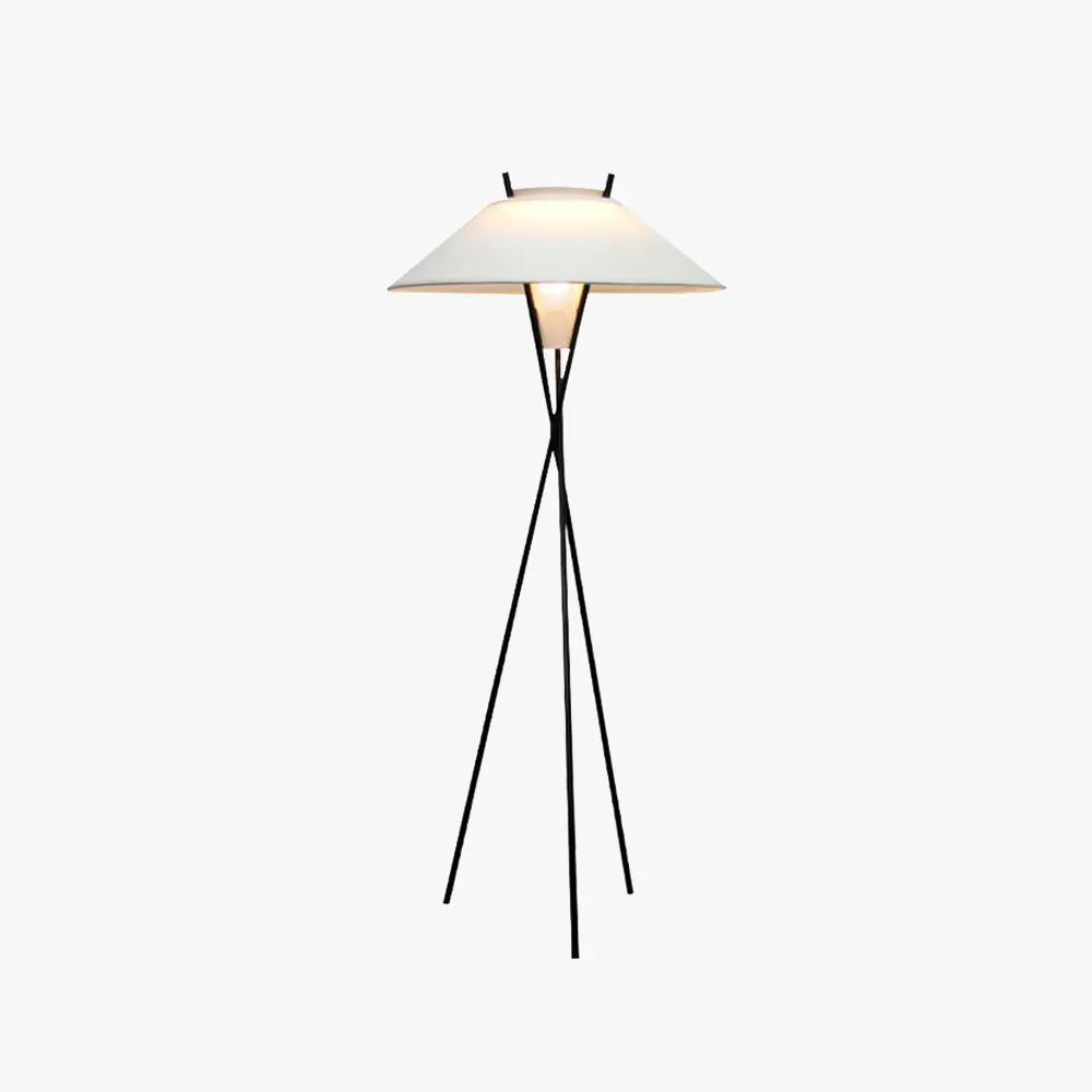 Carins Modern Tripod Metal Fabric Floor Lamp