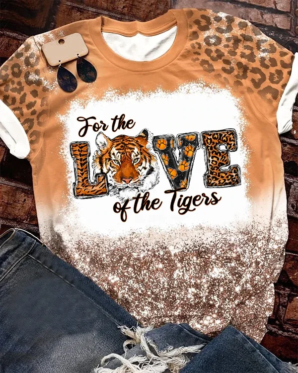 For The Love Of Tigers Bleached T-Shirt
