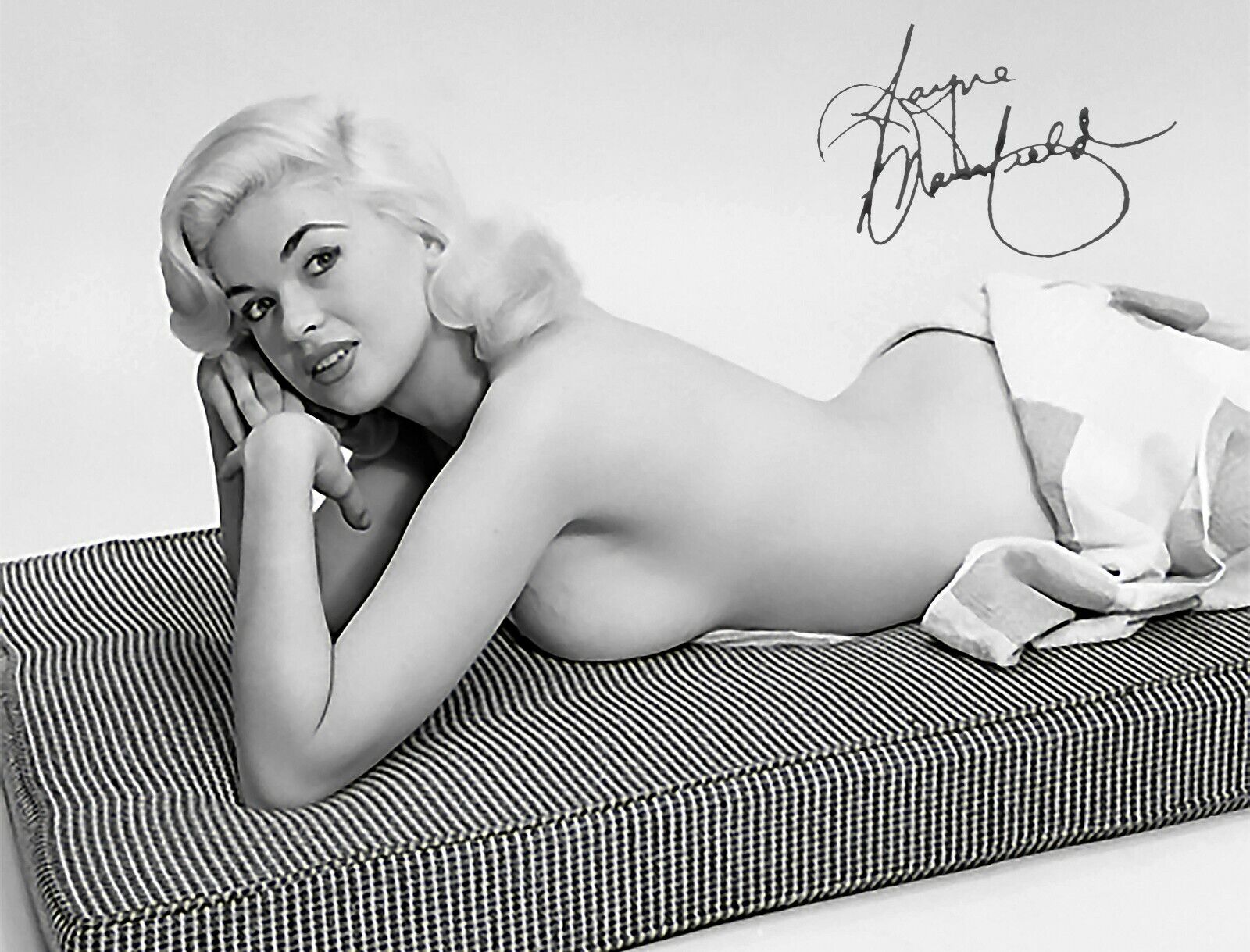 JAYNE MANSFIELD NAKED SIGNED AUTOGRAPH SIGNATURE 8.5X11 Photo Poster painting PICTURE REPRINT