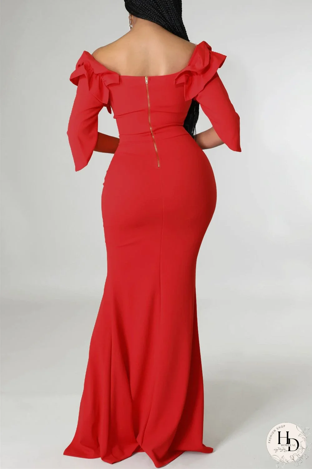 White Fashion Sexy Solid Split Joint Slit Off the Shoulder Evening Dress