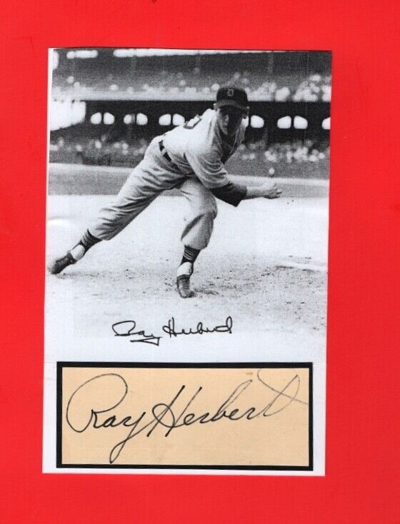 1951 RAY HERBERT-DETROIT TIGERS AUTOGRAPHED CUT W/PC SIZED Photo Poster painting