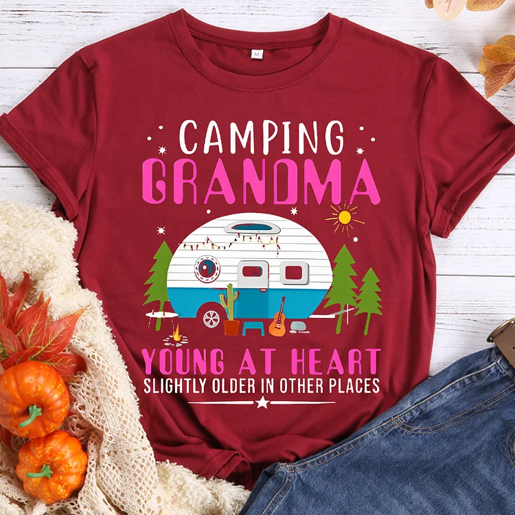 Camping Grandma Young At Heart Camping T-shirt-BSTJ0073