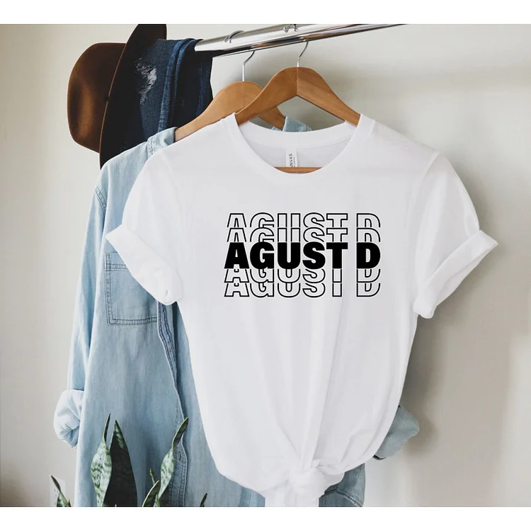 BTS SUGA Agust D 2023 World Tour in U.S Logo Stitching T-shirt