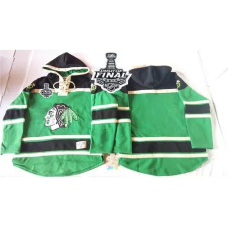 Blackhawks Blank Green St. Patrick's Day McNary Lace Hoodie 2015 Stanley Cup Stitched NHL Jersey