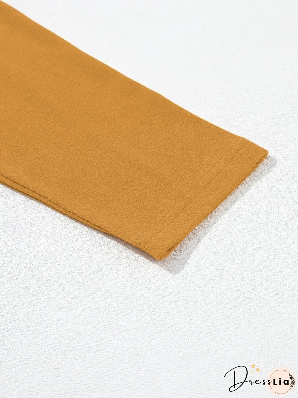 Light Beige French Seam Detail Colorblock Knit Top with Long Sleeves