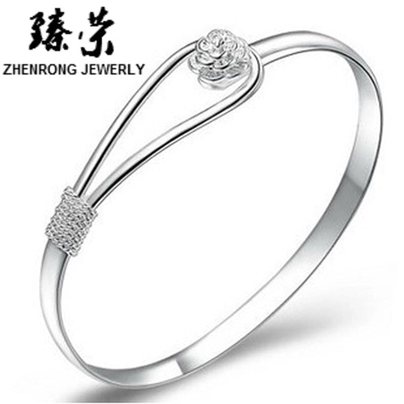 1 Piece Fashion Flower Copper Plating Bangle