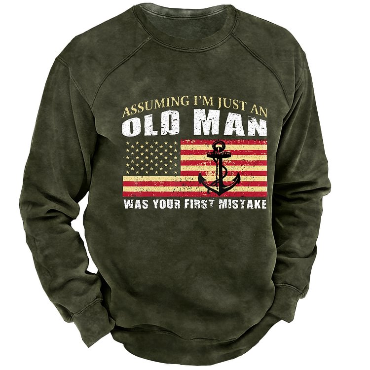 Old Men Was Your First Mistake Men's Outdoor Warm Tactical Retro Sweatshirt
