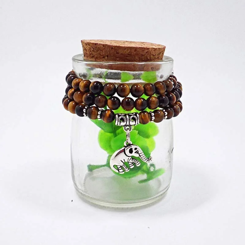 Tiger Eye Elephant Protection Courage Strength Bracelet