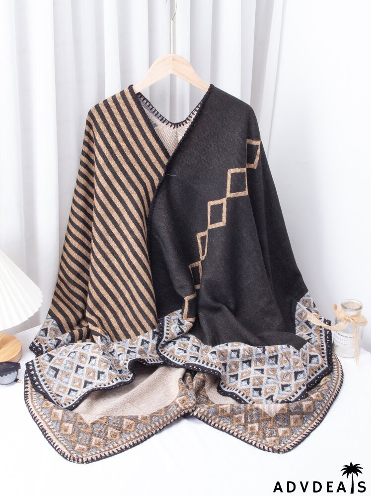 Geometric Print Shawl Scarf