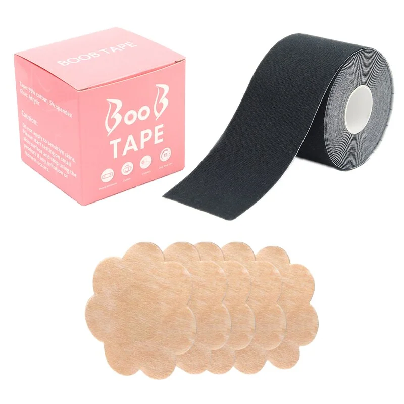 Billionm 1 Roll Women Boob Lift Tape Nipple Covers Sticker Free Cut Breast Chest Pasties Adhesive Tape Sticky Push Up Invisible Bra Pads