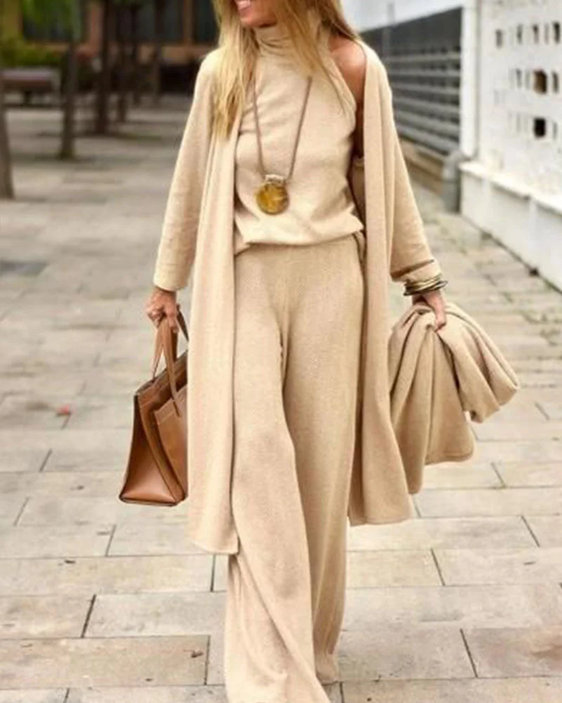 Casual Fashion Long Three-Piece Set