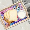 (US Only)Wooden Peach Blossom Peacock 5D DIY Diamond Painting Tray Art Craft with Handle