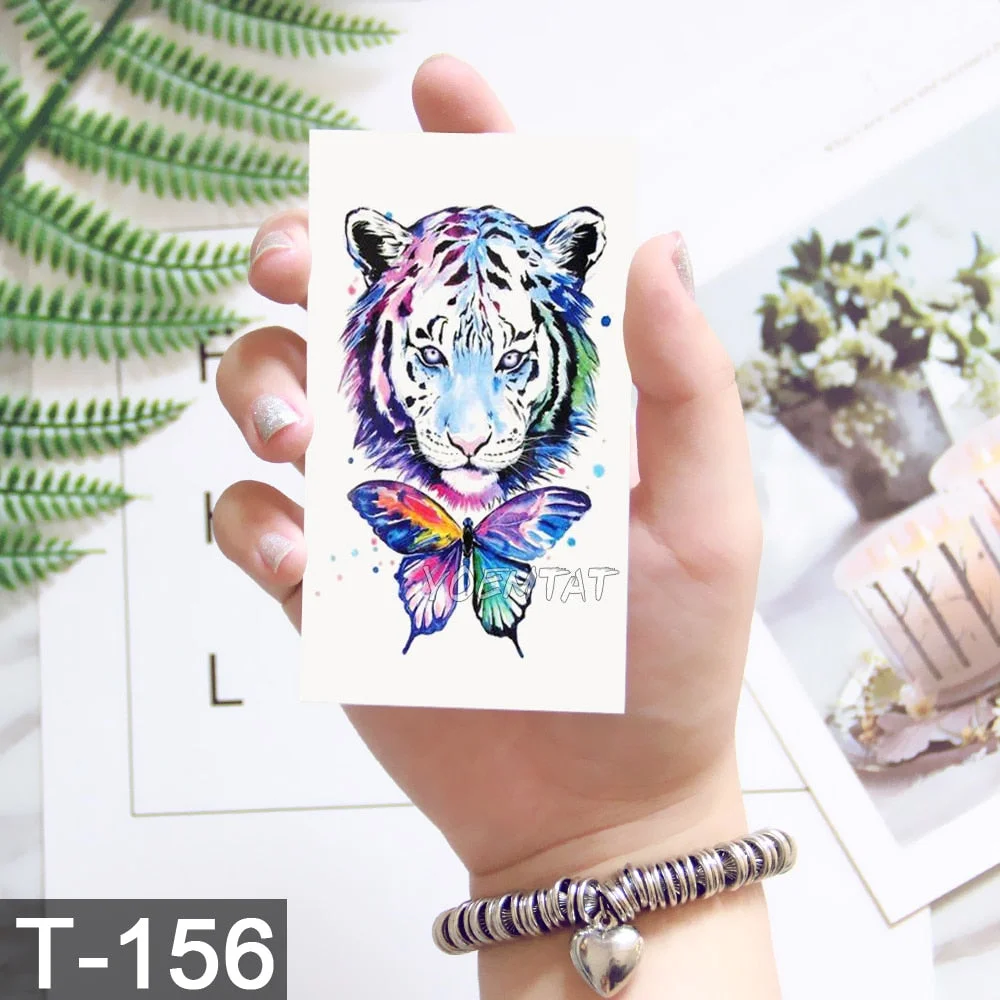Waterproof Temporary Tattoo Sticker Cute Watercolor Cartoon Design Children Lamp Water Transfer Tatto Marine Man Girl Fake Tatoo