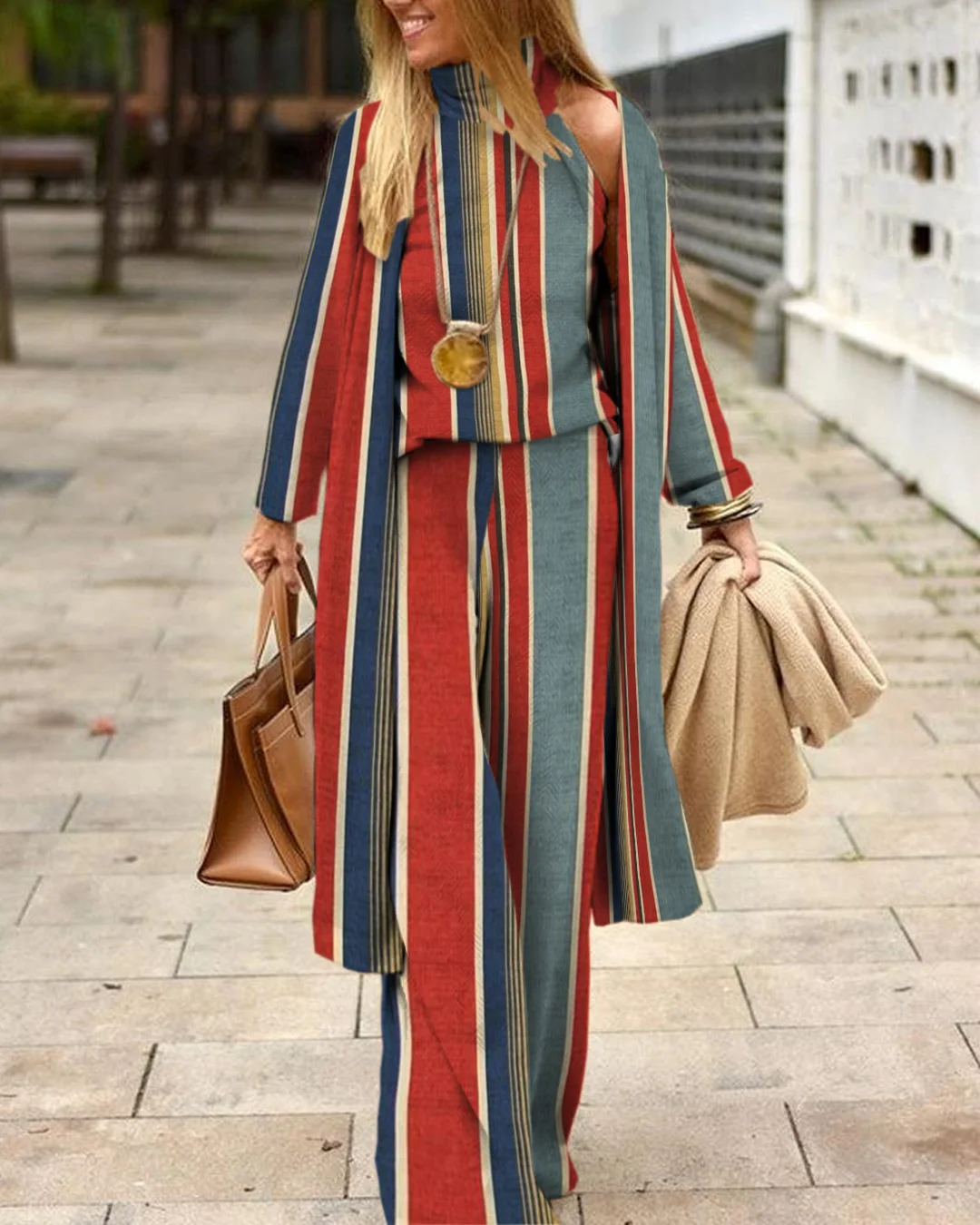 Herringbone Sweater Three-Piece Suit 4589